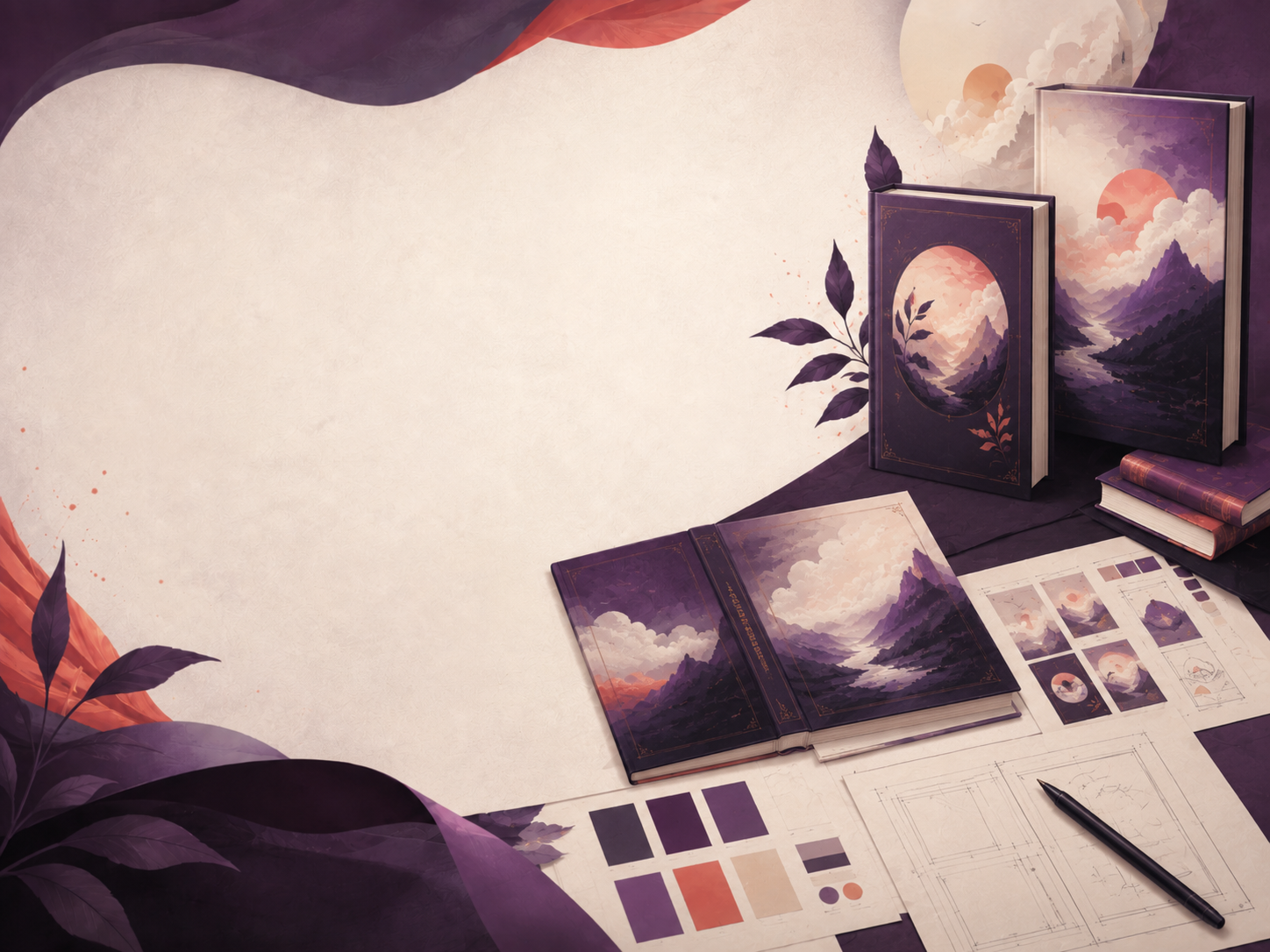 Professional book cover design concepts and production mockups